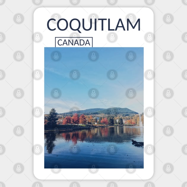 Coquitlam British Columbia Canada Lake Gift for Canadian Canada Day Present Souvenir T-shirt Hoodie Apparel Mug Notebook Tote Pillow Sticker Magnet Sticker by Mr. Travel Joy